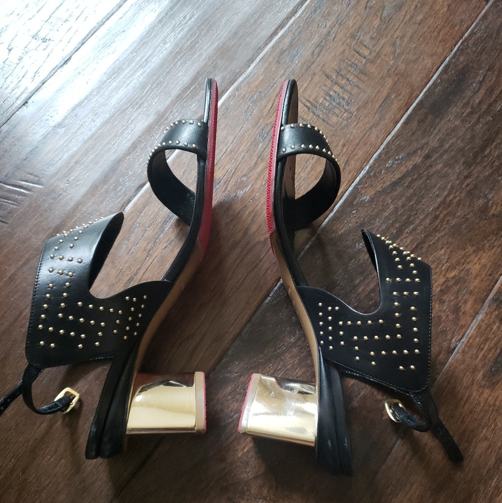 COPY - Black Nicholas Kirkwood sling back gold st…